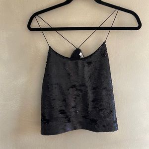Black Sequin Forever 21 Crop Top Size: M